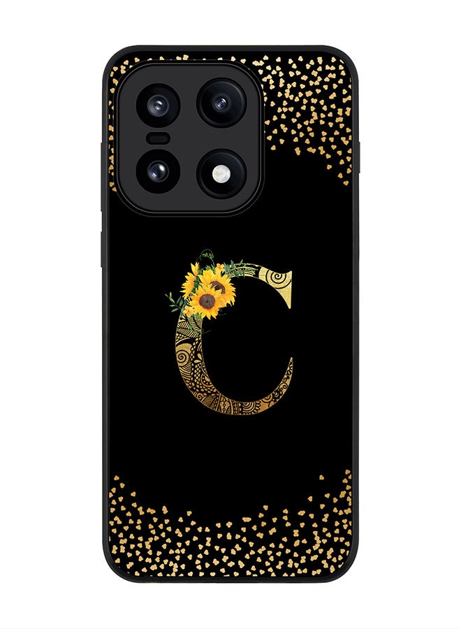 Stylizedd For OnePlus 15 Case,Slim fit Camera Protection, Shockproof Thin Phone cover  - Custom Floral Monogram - C ( Black ) - Image 1